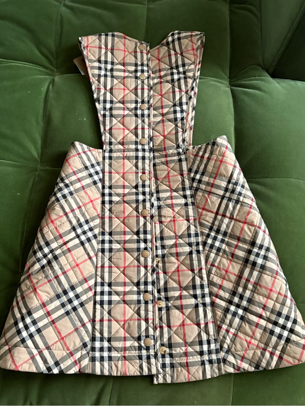 Burberry dress with  gold snap button detail